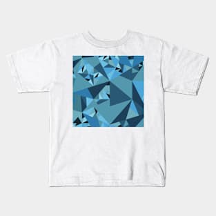 Blue Cubism Kids T-Shirt